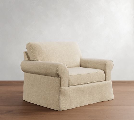Buchanan Roll Arm Slipcovered Chair and a Half by Pottery Barn