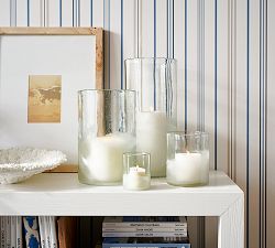 Montauk Frosted Handcrafted Glass Hurricane Candle Holder