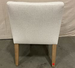 Open Box: Classic Slope Arm Upholstered Dining Armchair - Performance Boucle Oatmeal, Seadrift Legs