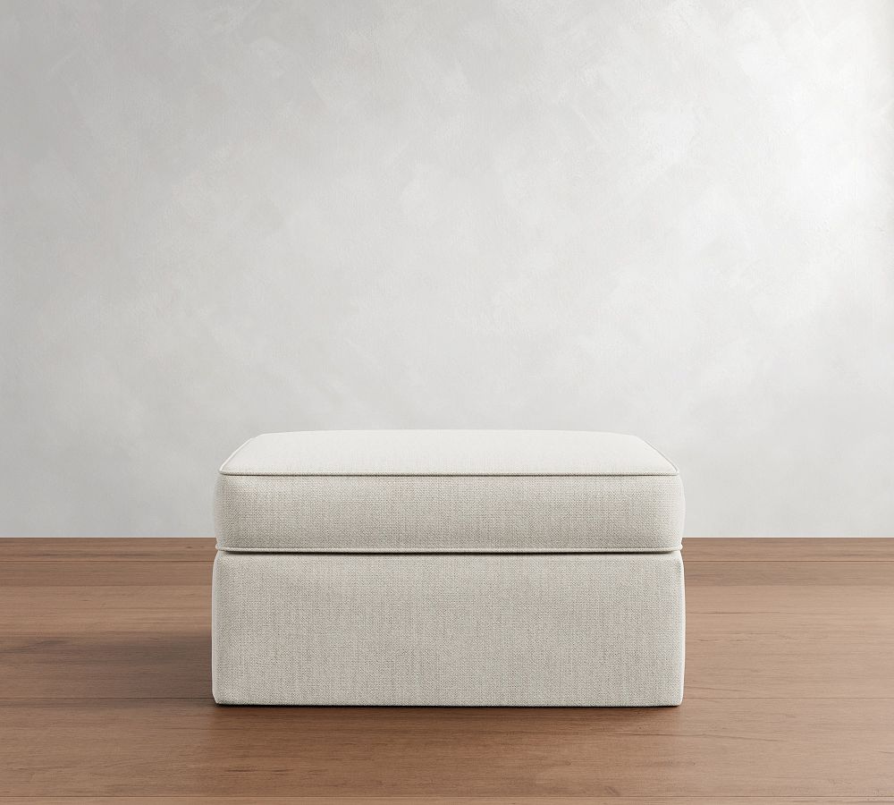 Pearce Slipcovered Storage Ottoman by Pottery Barn