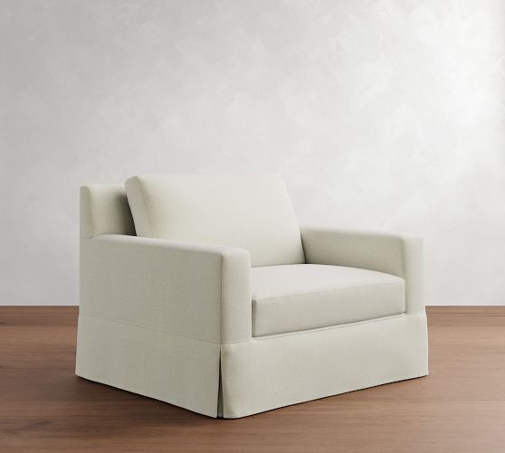 York Square Arm Slipcovered Chair And A Half by Pottery Barn