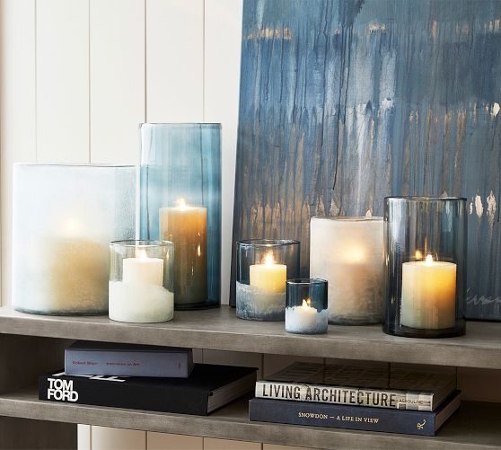 Montauk Frosted Handcrafted Glass Hurricane Candle Holder