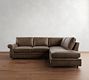 Pearce Roll Arm Leather Return Bumper Sectional (117")