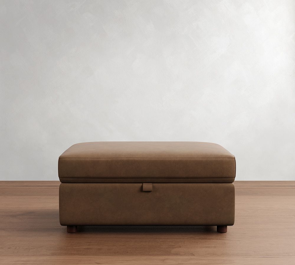 Ultra Lounge Leather Storage Ottoman by Pottery Barn