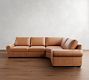 Big Sur Roll Arm Leather 3-Piece Wedge Sectional (123")