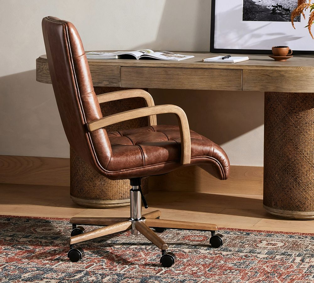 Hensley Leather Desk Chair by Pottery Barn