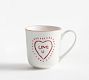 Love You Embossed Stoneware Mugs - Set of 4