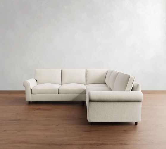 PB Comfort Roll Arm 3-Piece L-Shaped Sectional (108") by Pottery Barn