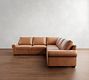 Big Sur Roll Arm Leather 3-Piece L-Shaped Sectional (115")