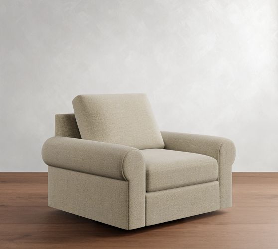 Big Sur Roll Arm Swivel Chair by Pottery Barn