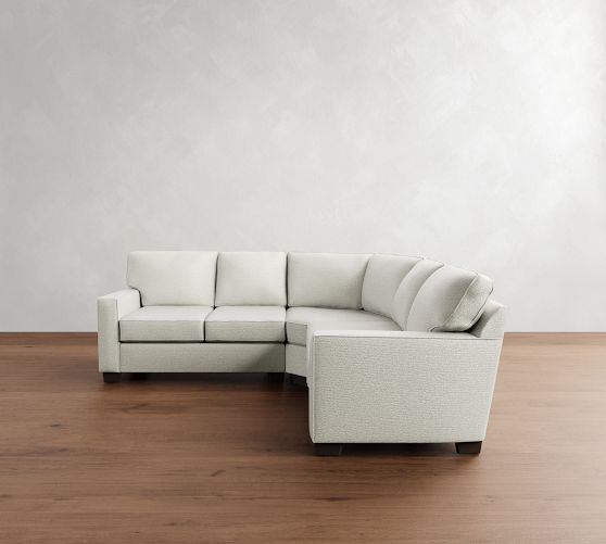 Buchanan Square Arm 3-Piece L-Shaped Curved Wedge Sectional (98") by Pottery Barn