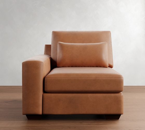 Build Your Own Big Sur Square Arm Deep Seat Leather Sectional by Pottery Barn