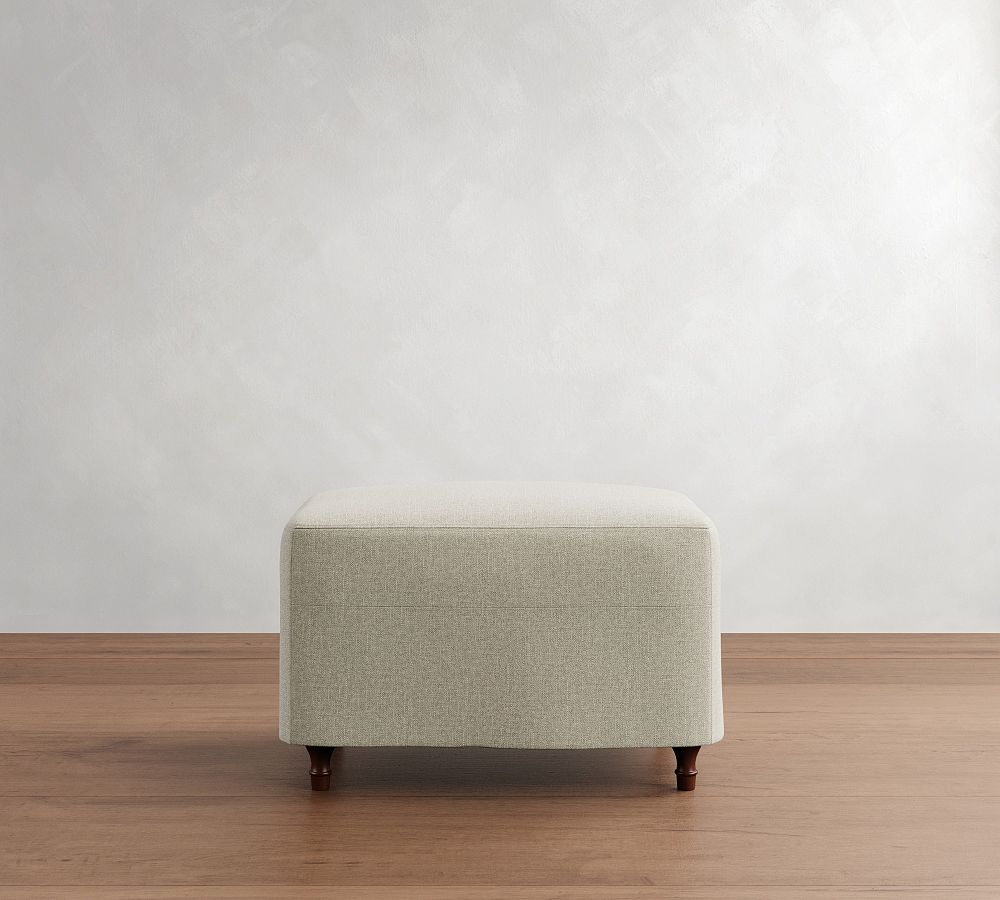 Carlisle Slipcovered Ottoman by Pottery Barn