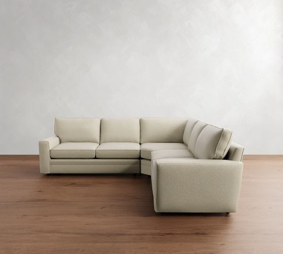 Pearce Square Arm 3-Piece L-Shaped Wedge Sleeper Sectional (119") by Pottery Barn
