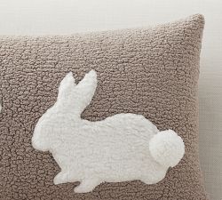 Pom Pom Bunny Sherpa Lumbar Pillow Cover