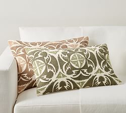 Varick Embroidered Lumbar Pillow Cover