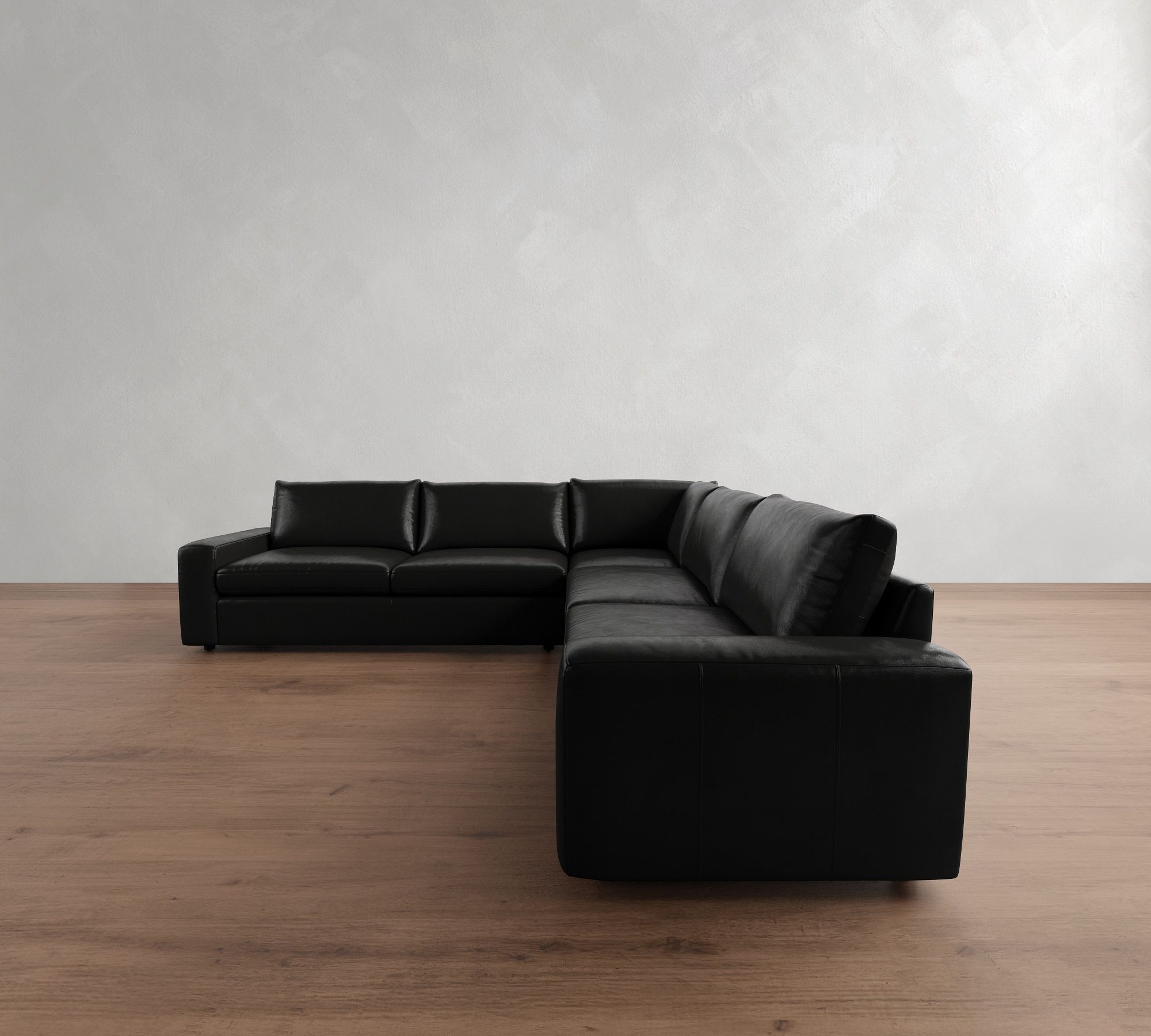 Sierra Leather 3-Piece L-Shaped Sectional (127") - thumbnail 2