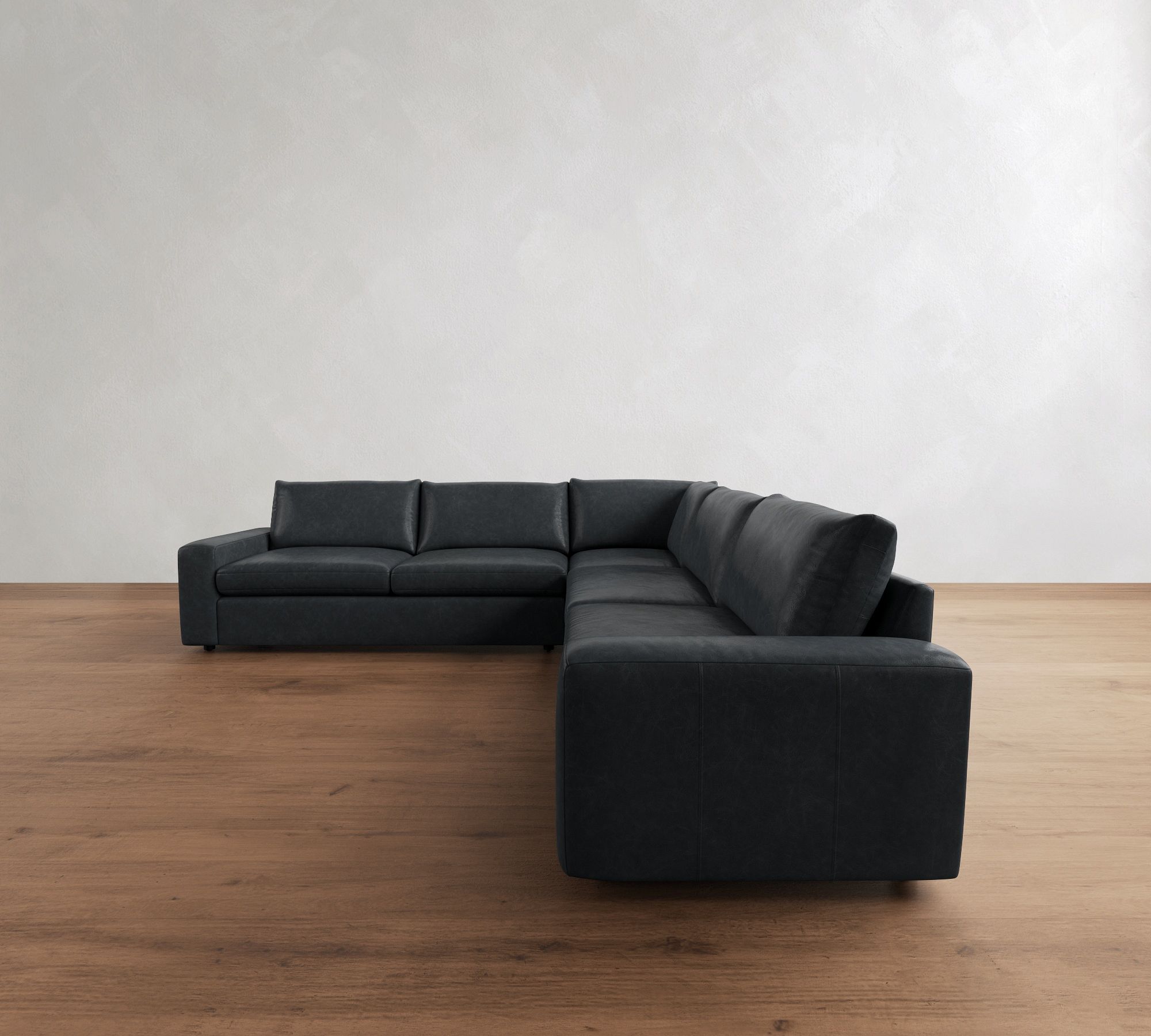 Sierra Leather 3-Piece L-Shaped Sectional (127") - thumbnail 9