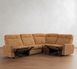 Parker Leather Reversible Power Reclining Wedge Sectional (114")