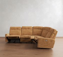 Parker Leather Reversible Power Reclining Wedge Sectional (114")