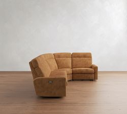 Parker Leather Reversible Power Reclining Wedge Sectional (114")