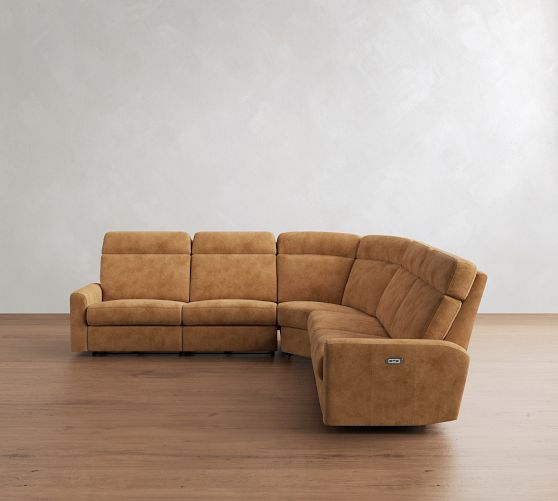Parker Leather Power Reclining L-Shaped Sectional (114") by Pottery Barn