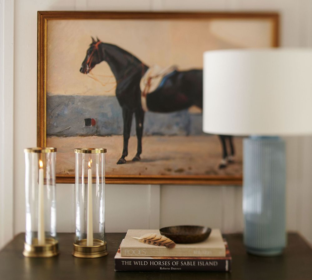 Elegant Midnight Horse Framed Canvas Print by Pottery Barn