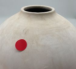 Open Box: Artisan Drip Vase, Tall (14"H) - Brown on White