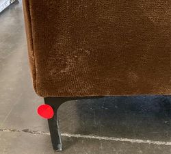 Open Box: Jake Sofa (86"W, 39"D) 2X1 - Faux Mohair Velvet Espresso, Bronze