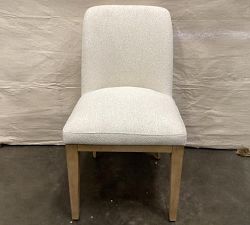 Open Box: Layton Upholstered Side Dining Chair - Performance Boucle Oatmeal, Seadrift Legs