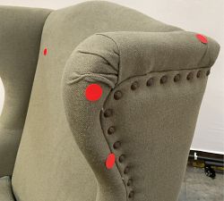 Open Box: SoMa Delancey Upholstered Wingback Armchair - Performance Rustic Linen Olive