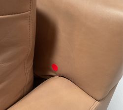 Open Box: York Square Arm Leather Grand Sofa (95"), 3X3 - Churchfield Taupe, Espresso