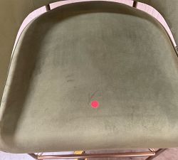 Open Box: Baldwin Upholstered Metal Bar Stool (30.5") - Brass, Performance Everyday Velvet Fern