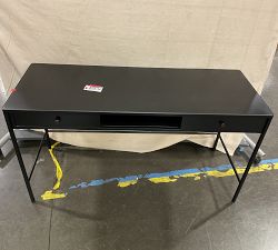 Open Box: Harmon Writing Desk with Drawers (58") - Black, Weathered Bronze Hardware