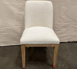 Open Box: Layton Upholstered Side Dining Chair - Performance Boucle Oatmeal, Seadrift Legs