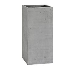 Open Box: Mission Square Handmade Outdoor Planter, Tall (15"D x 32"H) - Grey