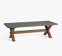 Abbott Concrete &amp; Acacia Rectangular Outdoor Coffee Table (50"-62")
