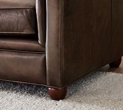 Chesterfield Roll Arm Leather Sofa (65"&ndash;96")