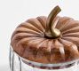 Glass Pumpkin Lidded Snack Bowl