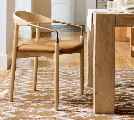 Laguna Leather Dining Armchair by Pottery Barn