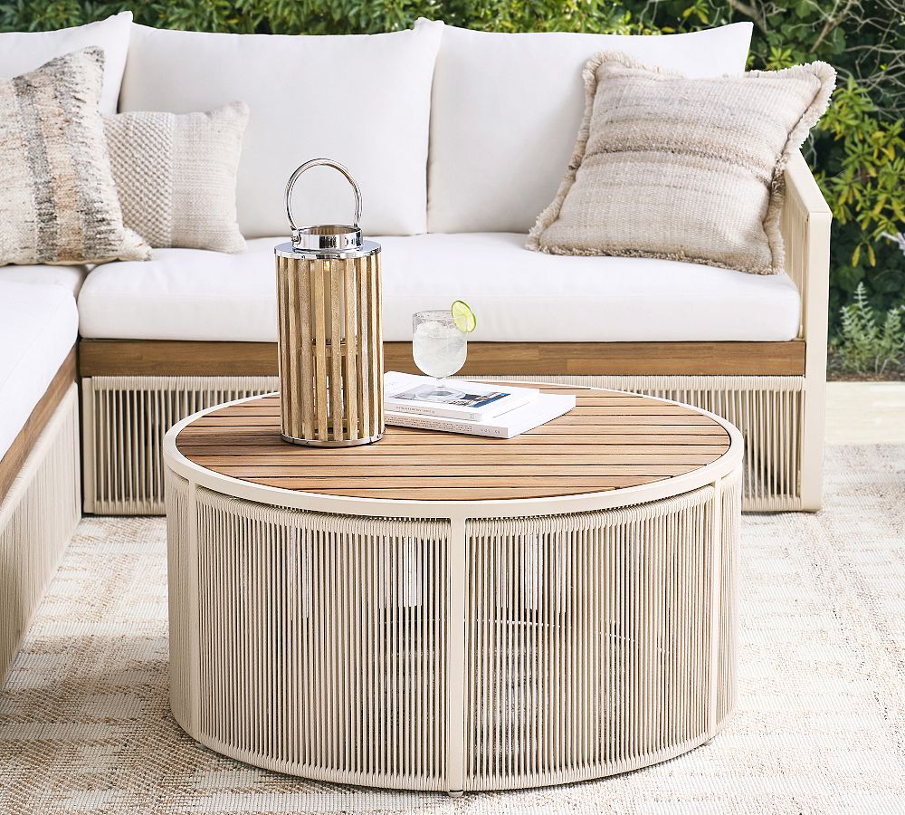 Lakewood Rope Round Outdoor Coffee Table (34") by Pottery Barn