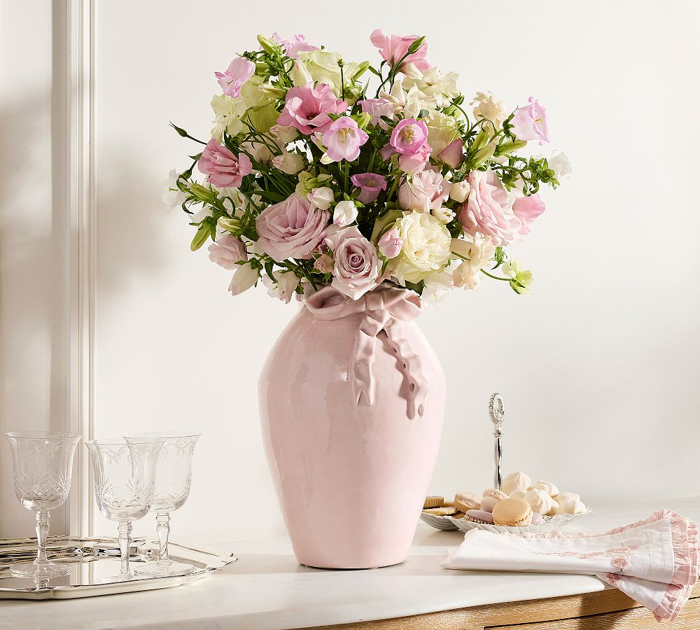 LoveShackFancy Bow Vase by Pottery Barn