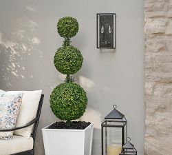 Manor Outdoor Glass &amp; Iron Double Sconce (18'')