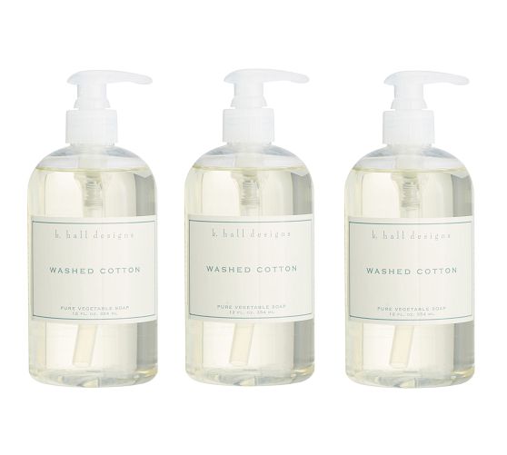 K. Hall Washed Cotton Liquid Soap, Set of 3