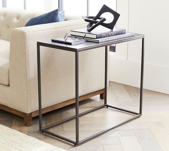 Duke Rectangular Metal Side Table (14") by Pottery Barn