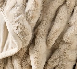 Faux Fur Ruched Throw