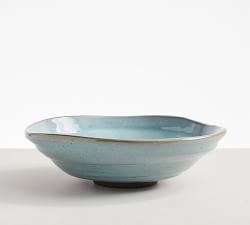 Blue Ombre Reactive Glazed Decorative Bowl