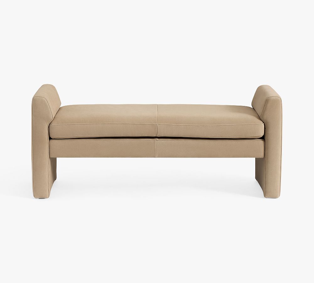Max Leather Bench by Pottery Barn