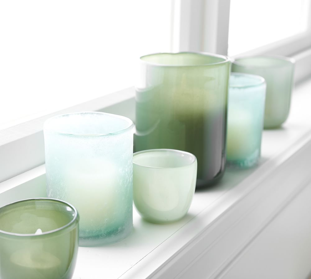 Modern Glass Candle Holders - Coastal by Pottery Barn