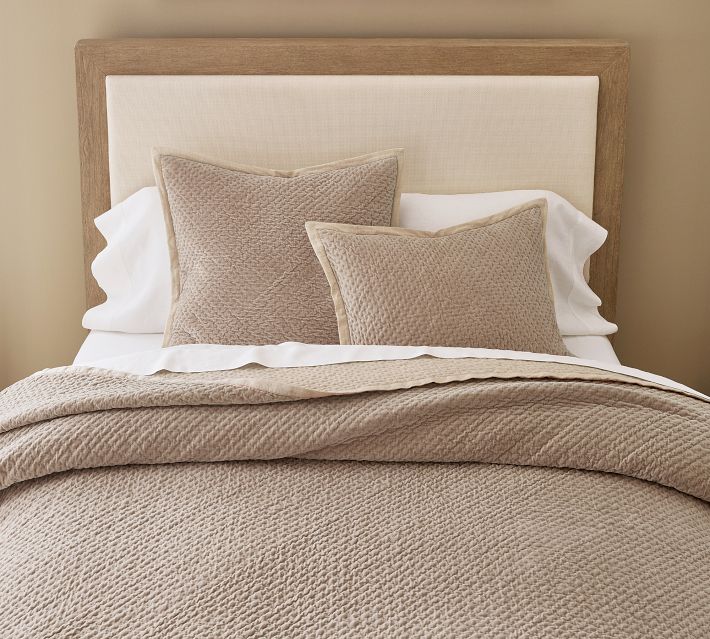 Cross Stitch Velvet Quilted Sham | Pottery Barn